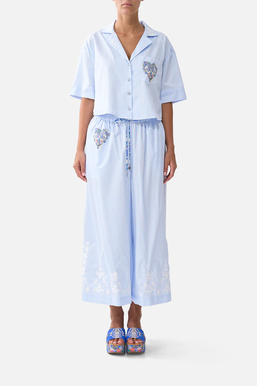 CROPPED CAMP COLLAR BLOUSE