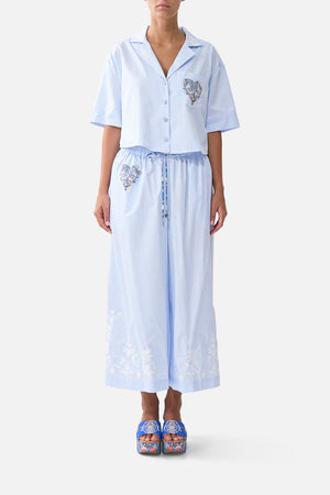 CROPPED CAMP COLLAR BLOUSE