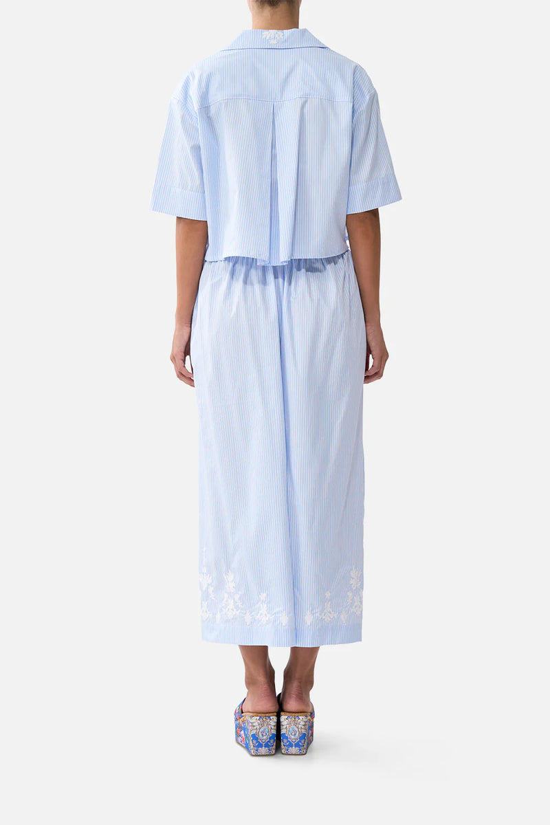 CROPPED CAMP COLLAR BLOUSE