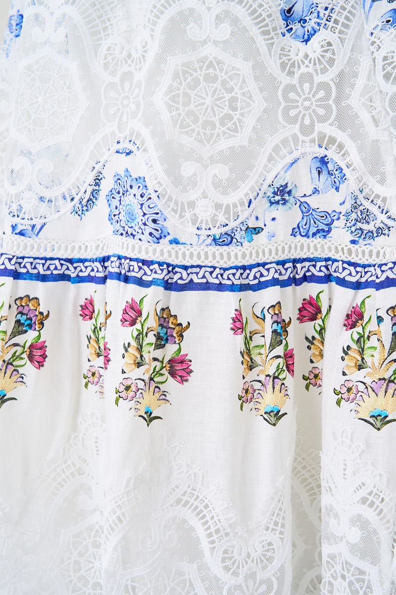 HIGH WAISTED TIERED MIDI SKIRT