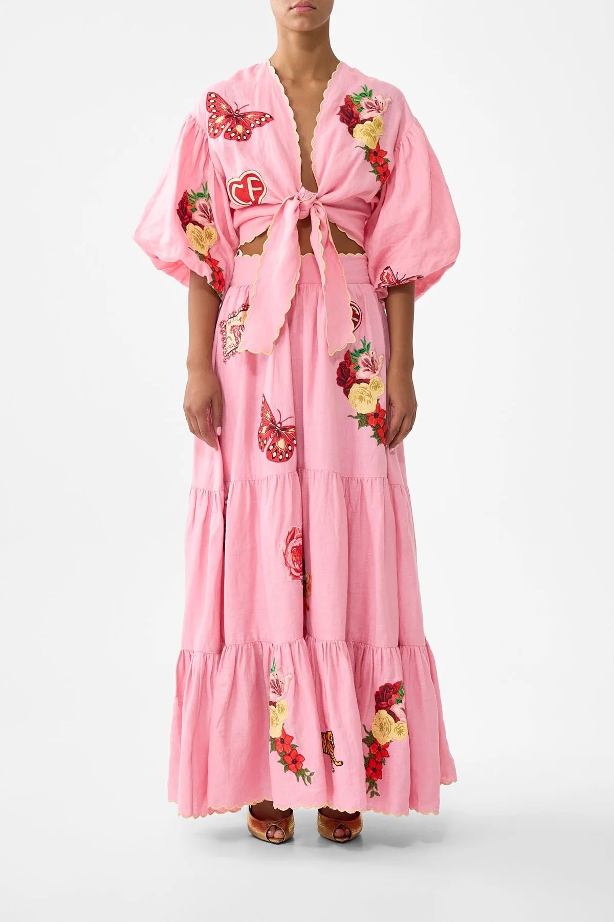 LONG HIGH WAISTED TIERED SKIRT