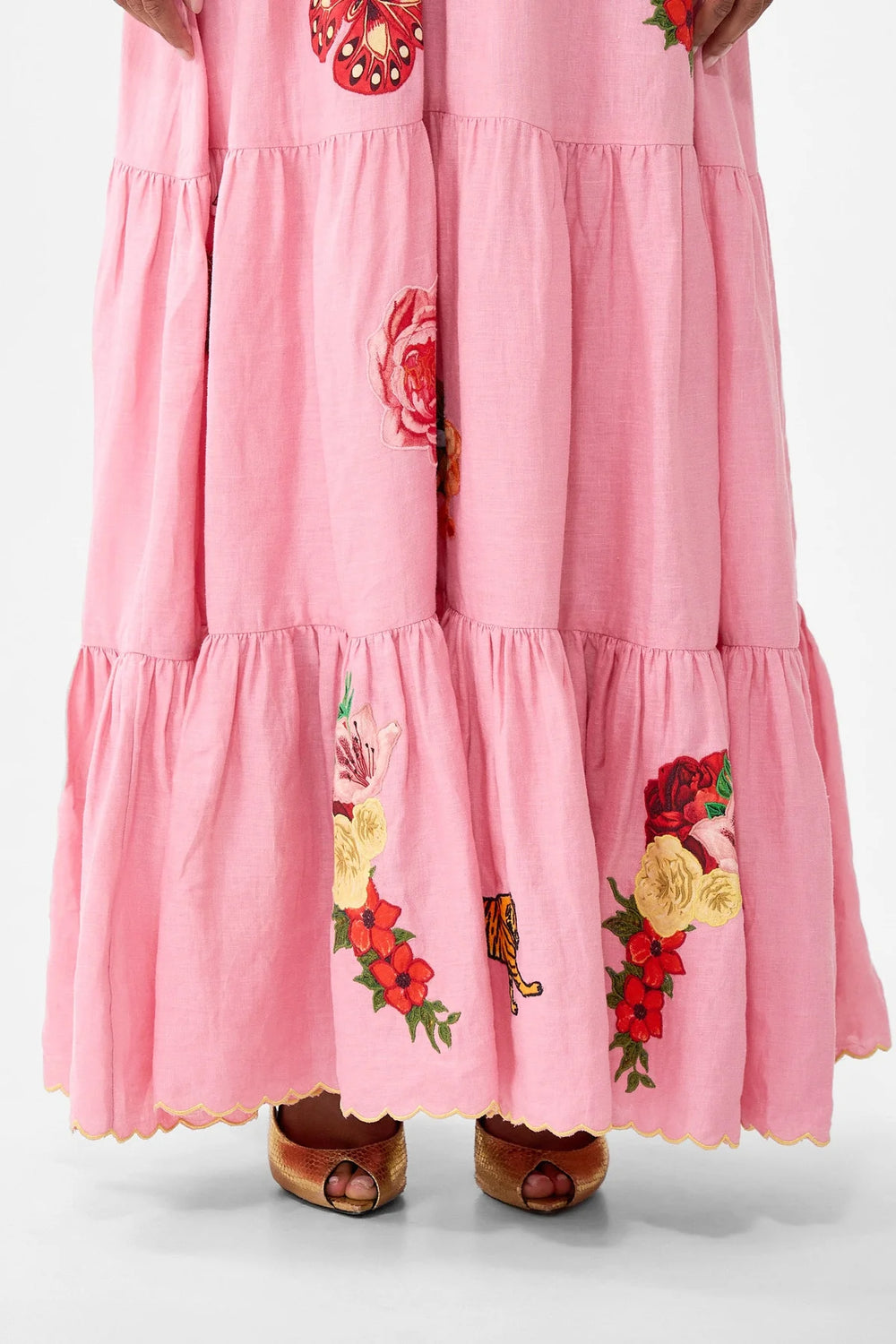 LONG HIGH WAISTED TIERED SKIRT