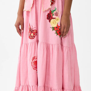 LONG HIGH WAISTED TIERED SKIRT