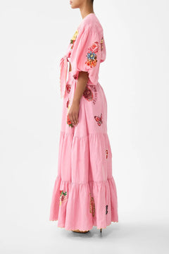 LONG HIGH WAISTED TIERED SKIRT