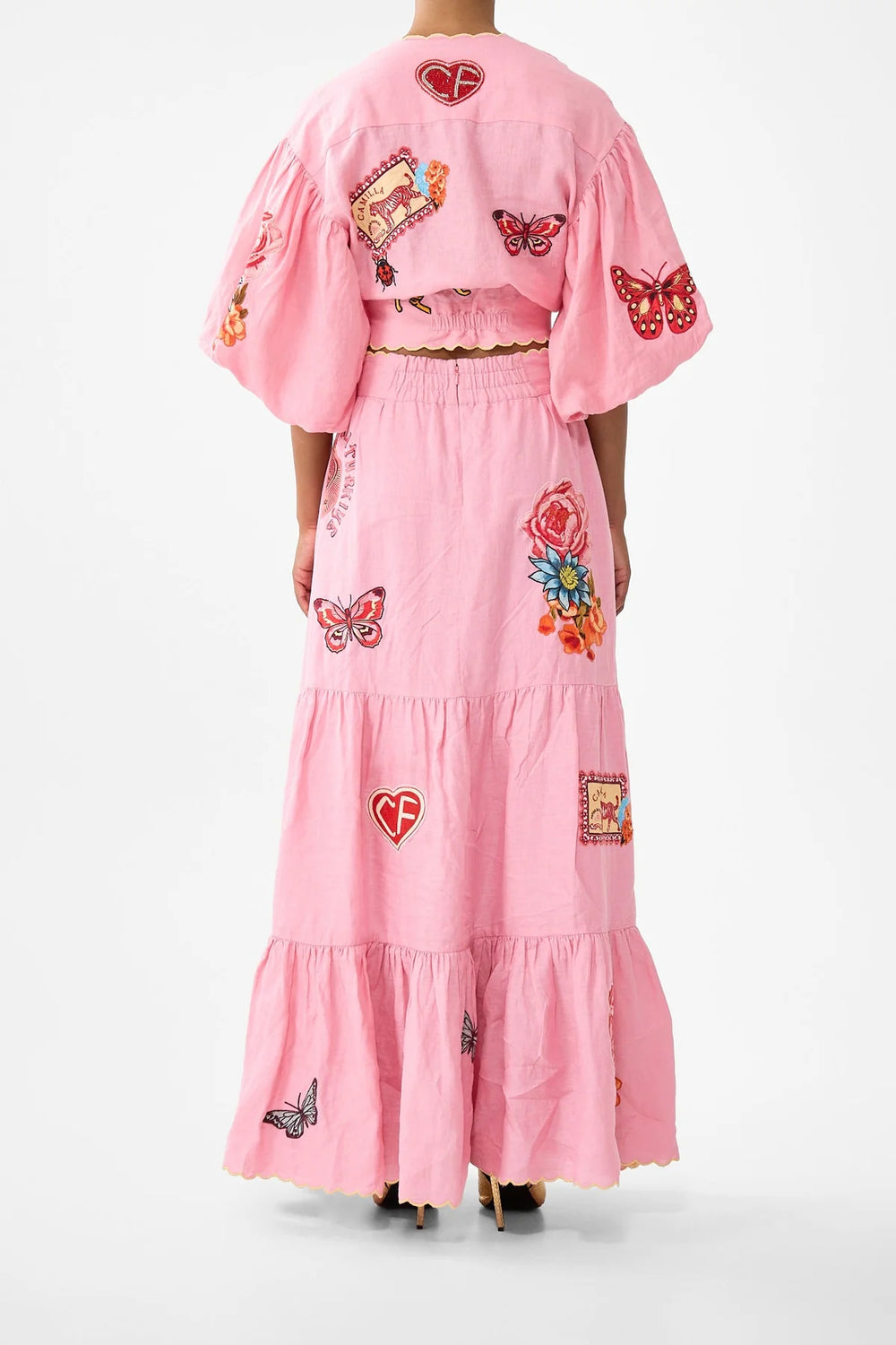 LONG HIGH WAISTED TIERED SKIRT