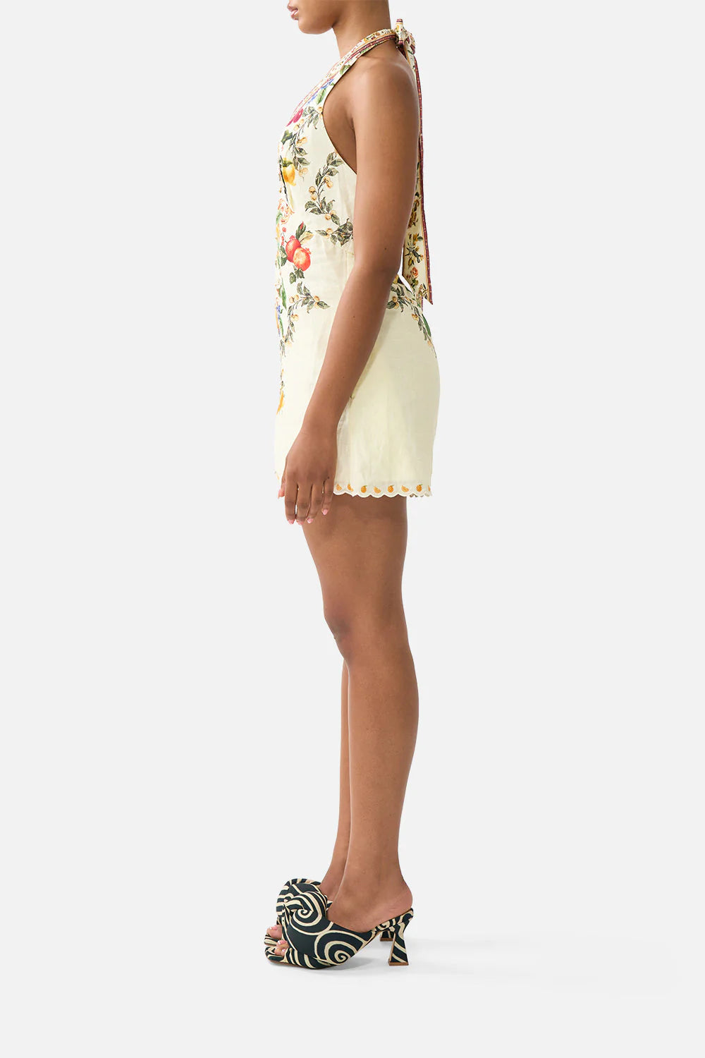 BUTTON FRONT HALTER PLAYSUIT