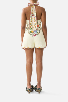 BUTTON FRONT HALTER PLAYSUIT
