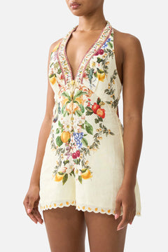 BUTTON FRONT HALTER PLAYSUIT