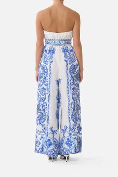 FRONT PLEAT STRAPLESS JUMPSUIT