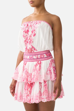 SHIRRED WAIST MINI DRESS