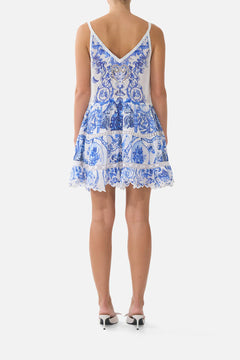 GATHERED WAIST SHORT DRESS