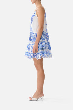 GATHERED WAIST SHORT DRESS