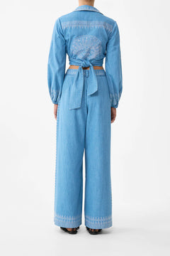 FULL LENGTH WIDE LEG TROUSER DENIM