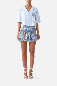 SHORT SHIRRED SKIRT