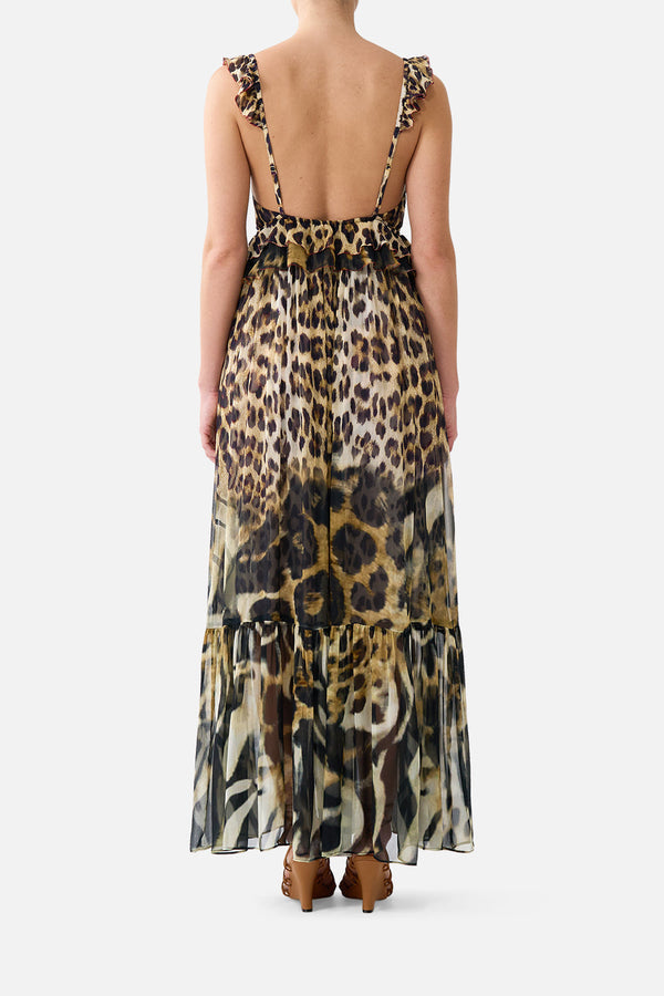 FRILL BRALETTE LONG DRESS