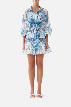 SHORT SHIRRED SKIRT