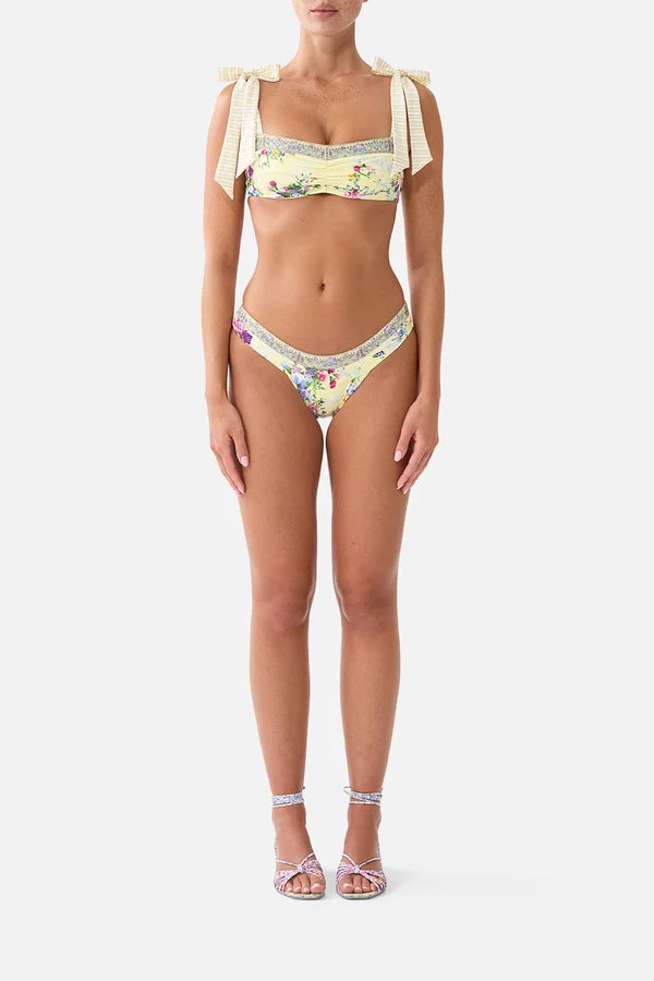 PANELLED BIKINI TOP WITH TIE STRAPS