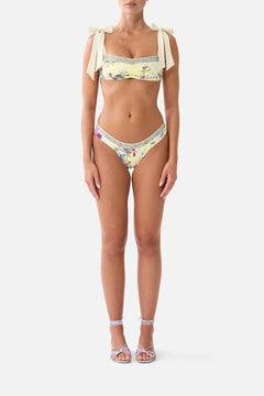 PANELLED BIKINI TOP WITH TIE STRAPS