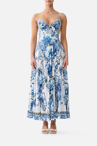LONG DRESS WITH TIE FRONT
