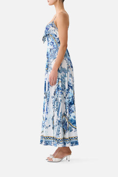 LONG DRESS WITH TIE FRONT