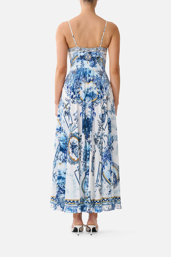 LONG DRESS WITH TIE FRONT