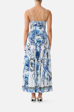 LONG DRESS WITH TIE FRONT