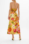 CAMILLA LONG JERSEY HALTER DRESS IN THE FLOWER CHILD SOCIETY