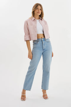 CAROLINA LEATHER RUFFLE SLEEVE JACKET