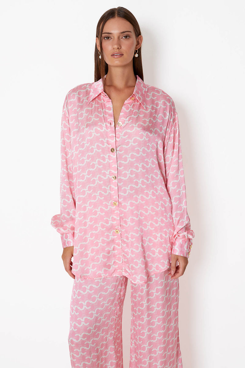 CIN CIN THEATRO SHIRT IN LOGOMANIA PINK