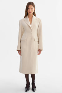 CYNDA HOURGLASS WOOL COAT