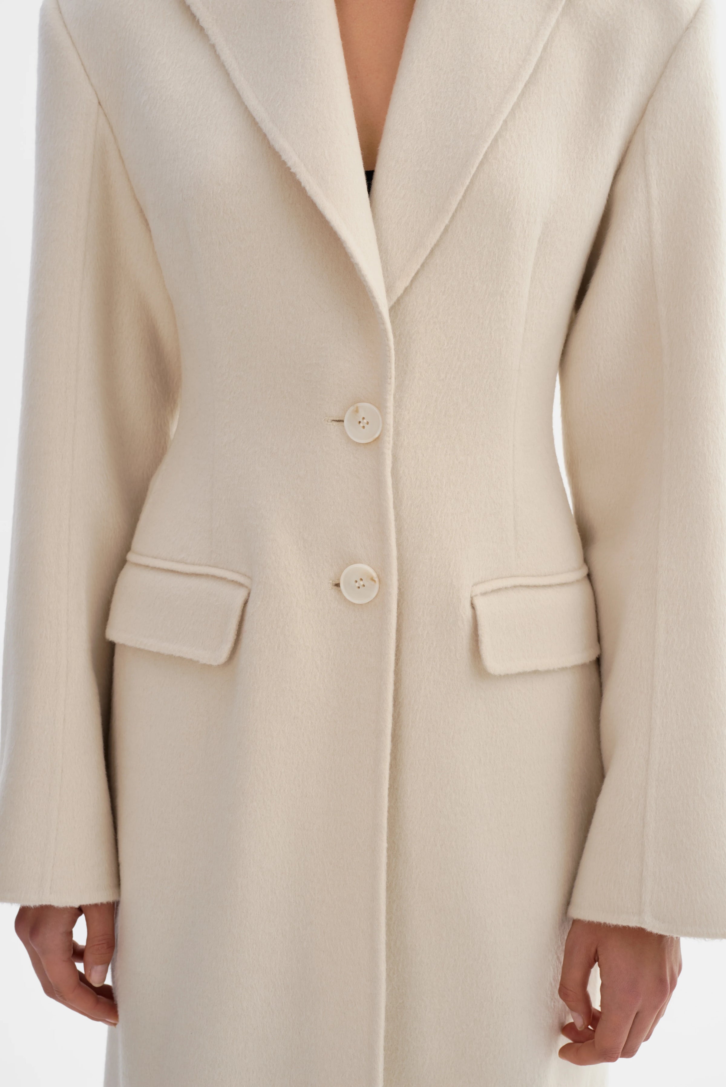 CYNDA HOURGLASS WOOL COAT