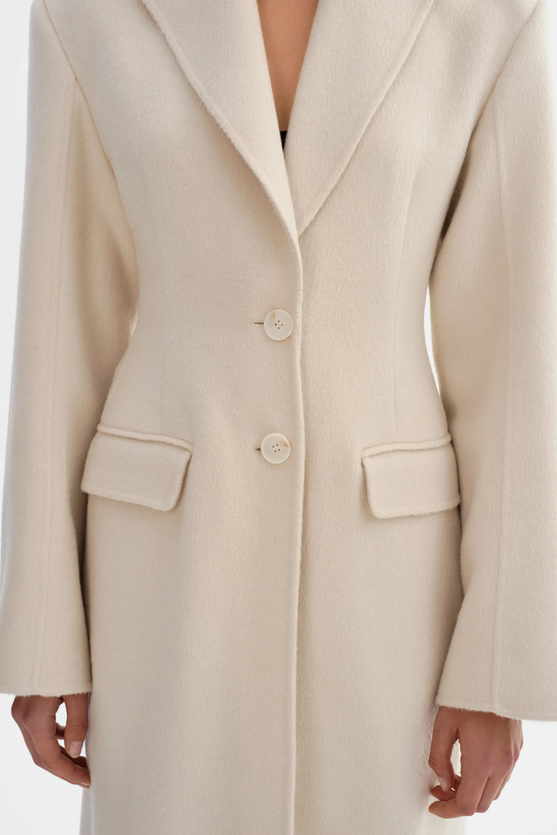 CYNDA HOURGLASS WOOL COAT