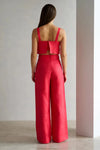 HEVRON CAITLYN CROP IN BRIGHT RED