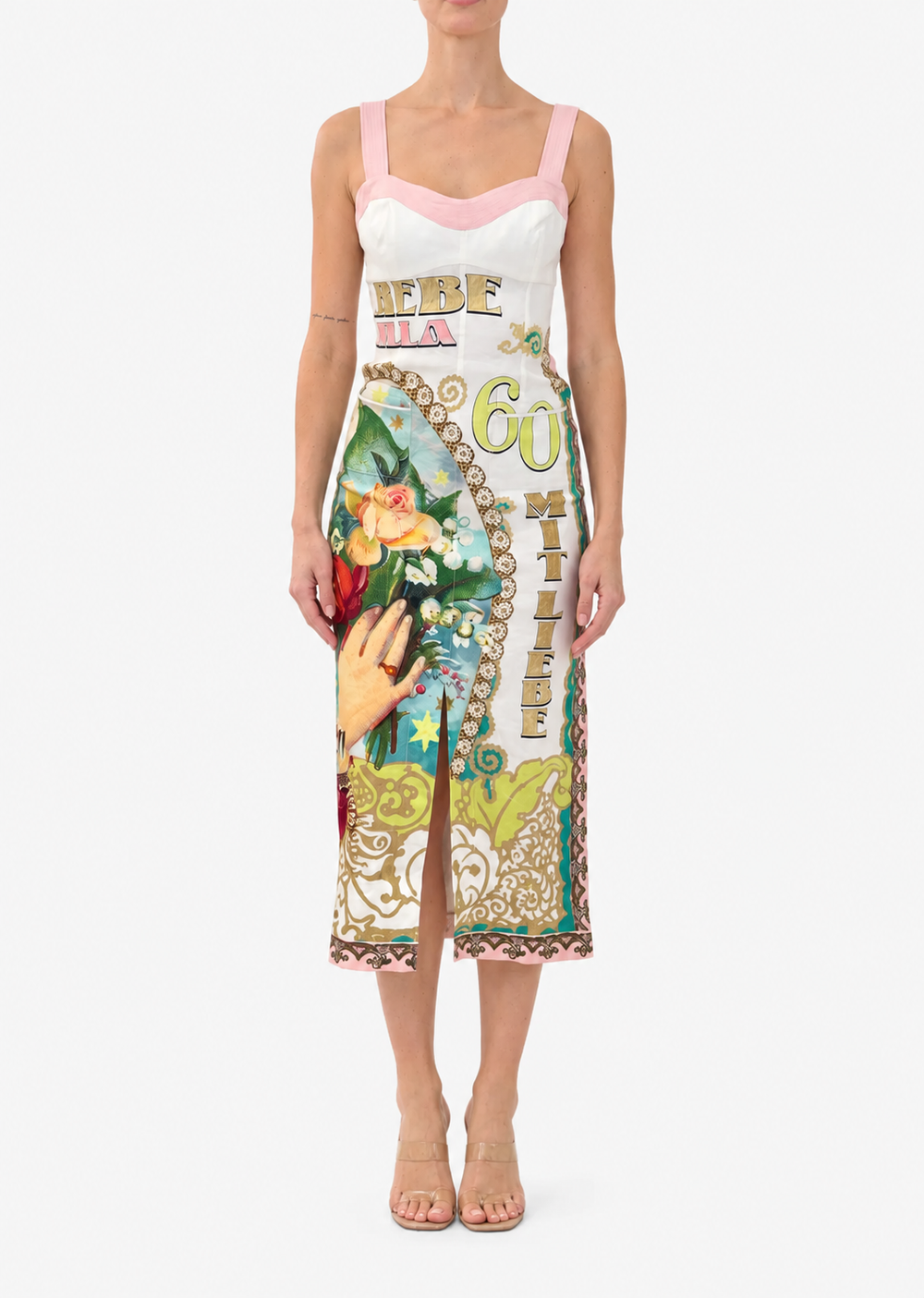 FORM FITTED MIDI DRESS WITH TOPSTITCHING