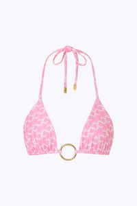 CIN CIN ISLE HOOP HALTER IN LOGOMANIA PINK