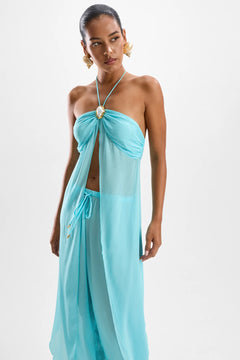 CORAL MOONSTONE DRAPE TOP