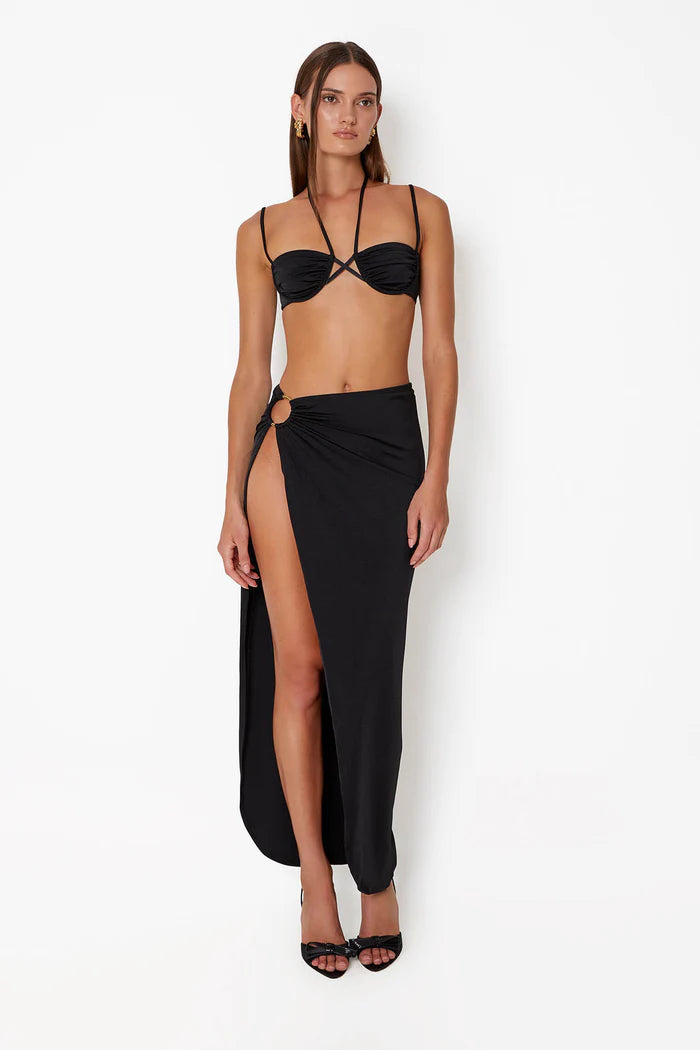 CIN CIN AVANT SPLIT SKIRT IN BLACK