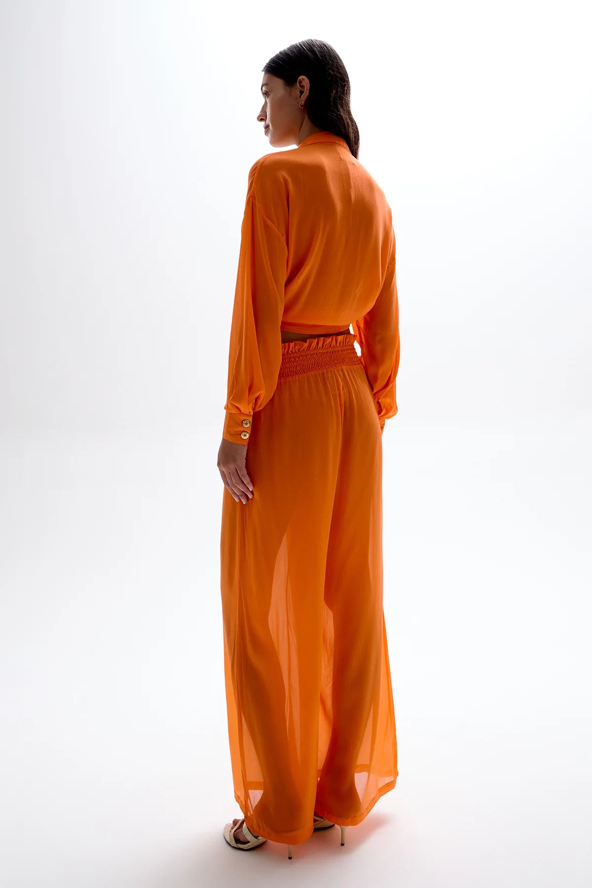 CIN CIN MISSION SHIRRED PANTS IN ORANGE