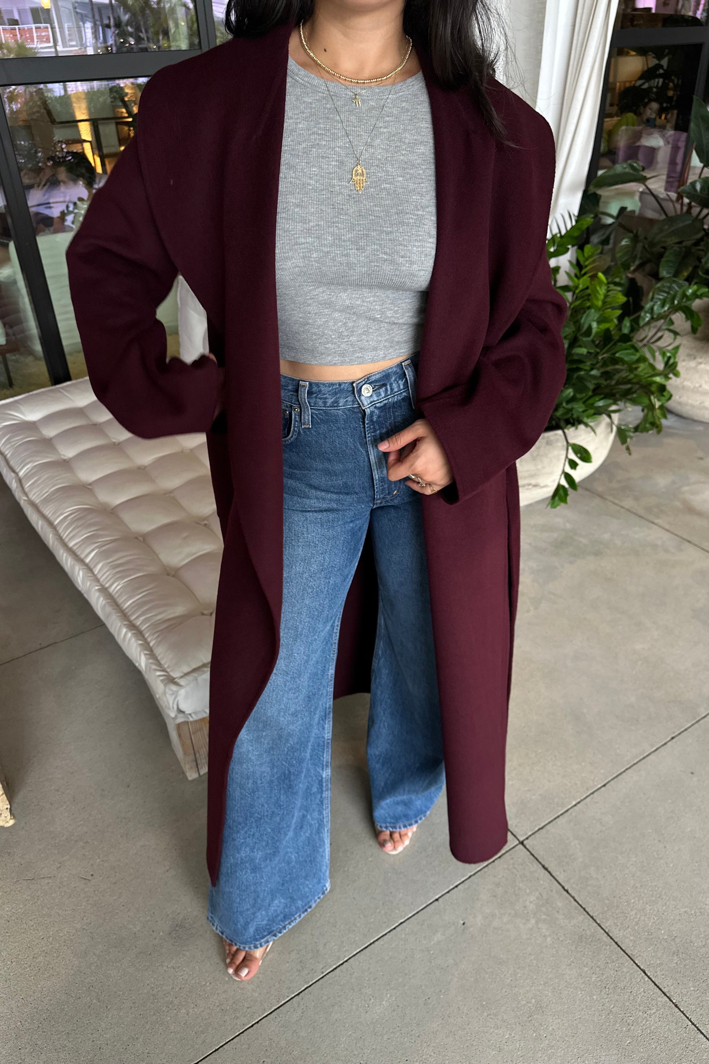 SEROYA MAVIS WOOL COAT IN MERLOT