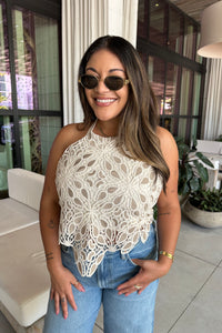 SIRI CROCHET HALTER TOP