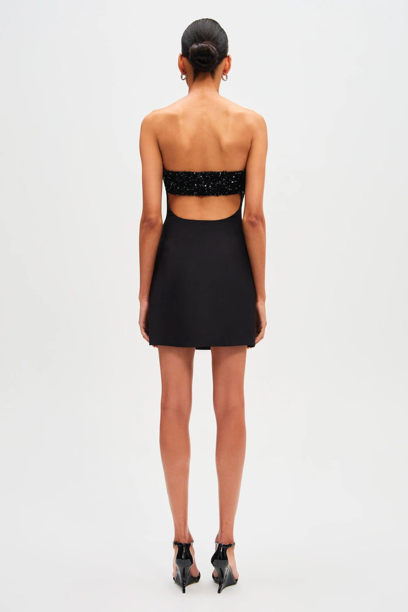 MISHA DAMARIS MINI DRESS IN BLACK