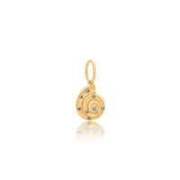 MONISHA MELWANI GOLD DIAMOND SWIRL SHELL PENDANT