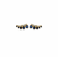 DIAMOND & BLUE SAPPHIRE GRADUATED CLIMBER EARRING