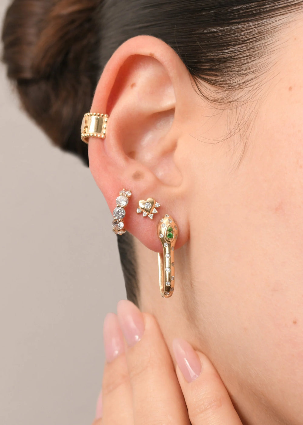 HEART CROWN DIAMONDS EARRING