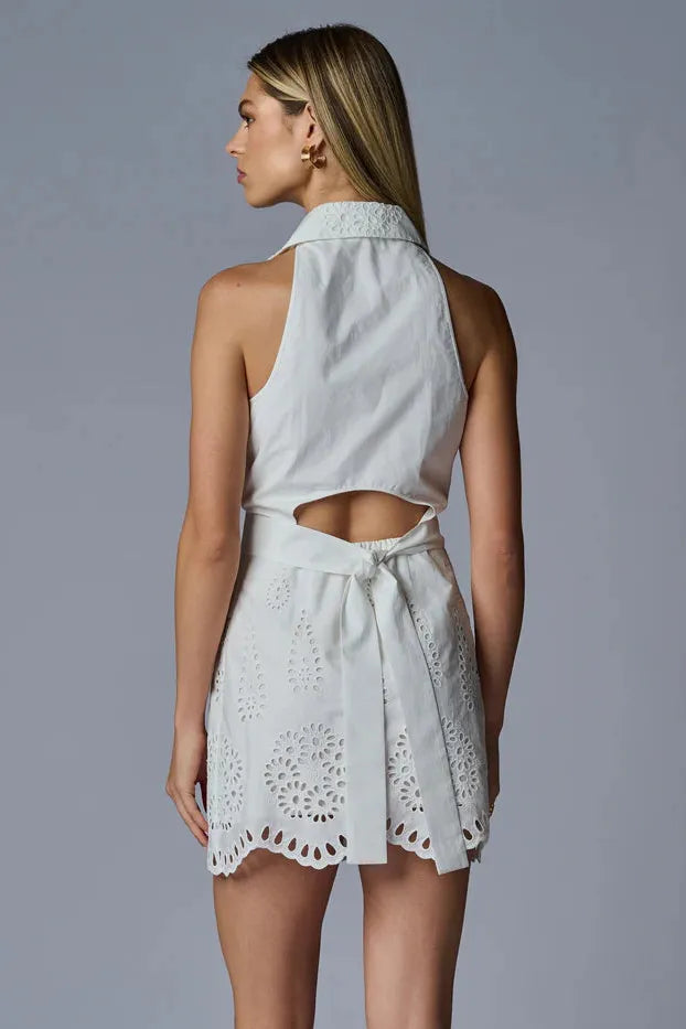 DOMINO EYELET DRESS