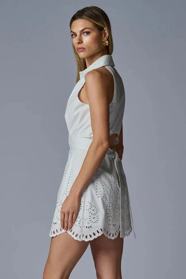 DOMINO EYELET DRESS