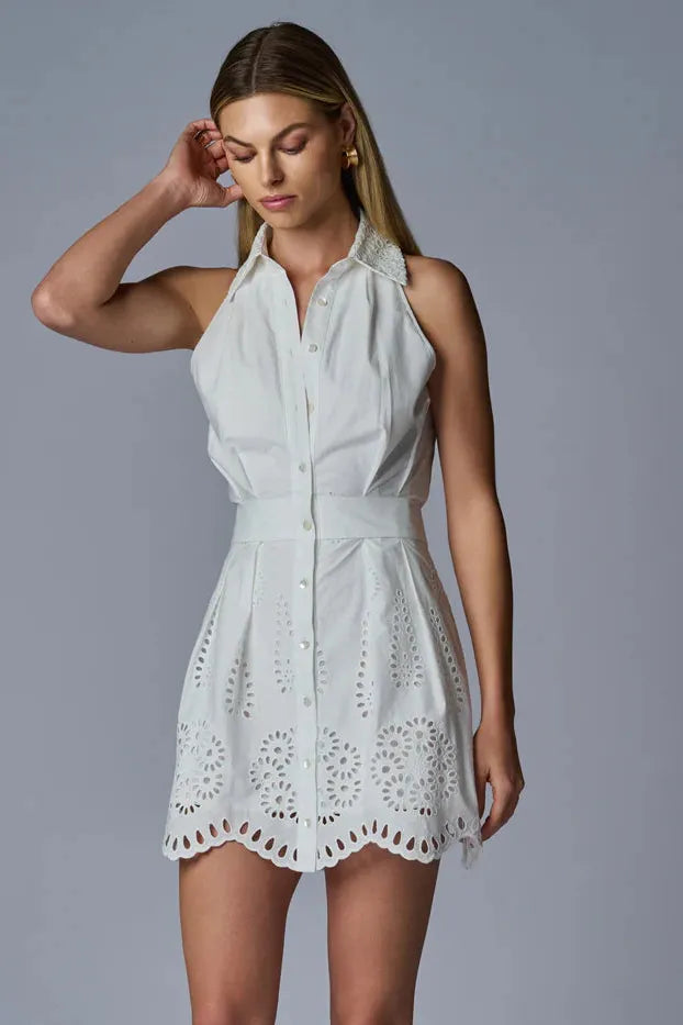 DOMINO EYELET DRESS