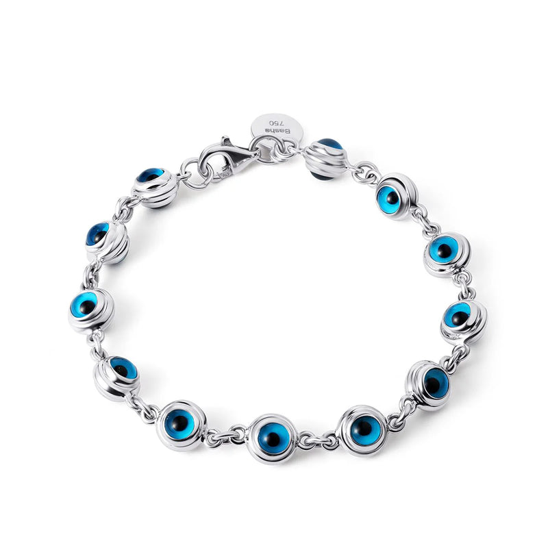 AARON BASHA 18K WHITE GOLD EXTRA SMALL GLASS EYE BRACELET