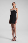 A.L.C. ELSIE STRAPLESS EMBELLISHED DRESS IN BLACK/ CRYSTAL