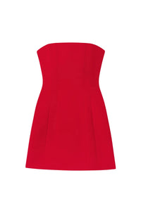 A.L.C. ELSIE STRAPLESS MINI DRESS IN REALLY RED